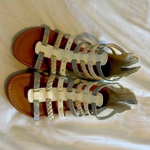 Girls white gladiator sandals